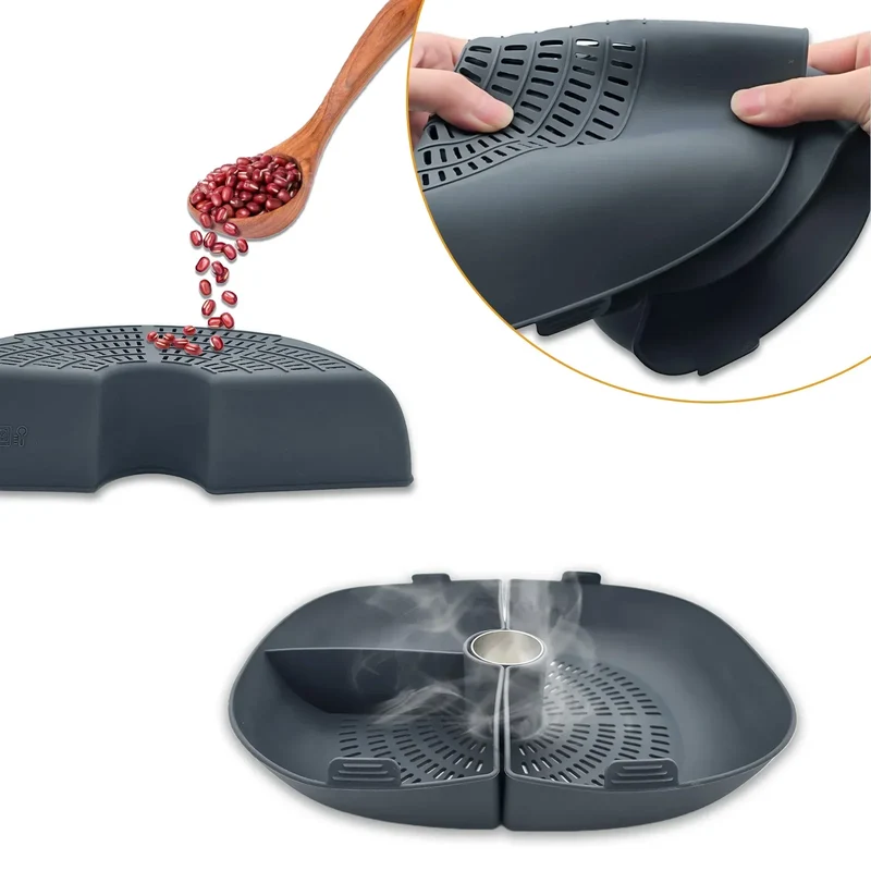 Silicone Grid Steaming Tray for Thermomix TM7, Silicone Divider Basket & Steam Pipe, Multilevel Cooking Accessories