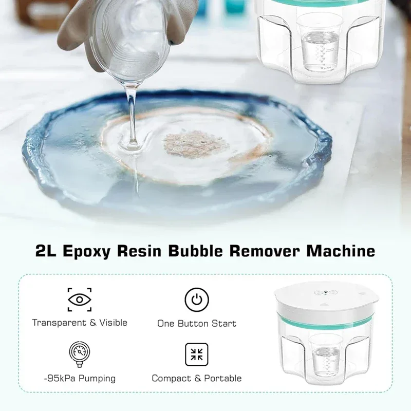 Resin Bubble Remover Resin Bubble Remover,2L 0.999 Bubble Removal in 5Min,Vacuum Degassing for Epoxy