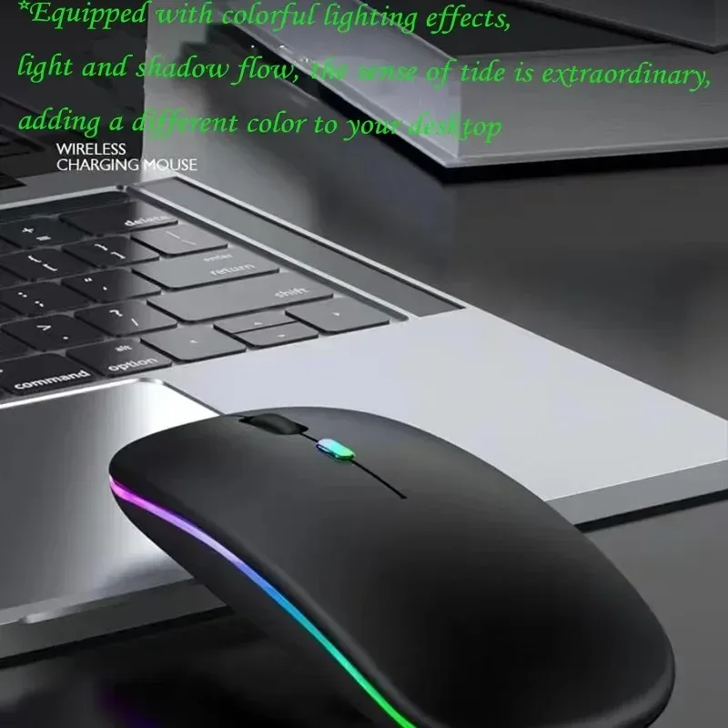 Bluetooth Wireless Mouse for Computer PC Laptop IPad Tablet with RGB Backlight Mice Ergonomic Rechargeable USB Mouse