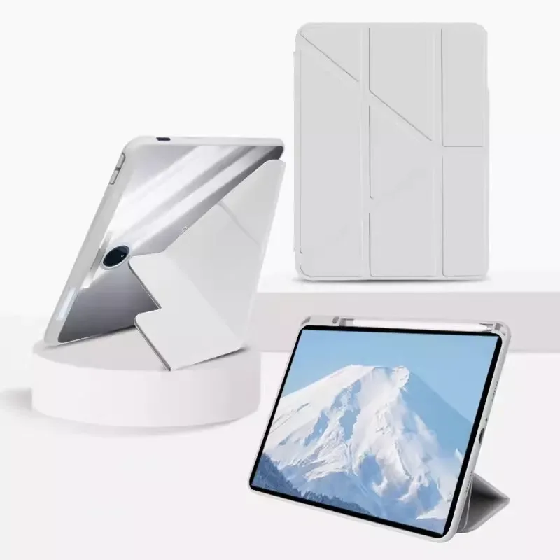 New Case For OnePlus Pad 2 12.1 Pro 12.1 Pad 11.61 GO 11.35 Y-Folding Acrylic Anti-bending Cover With Buckle Tower