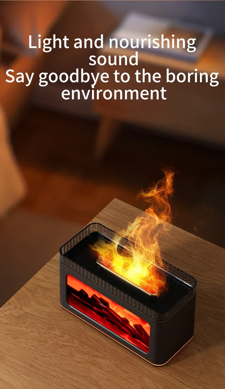 Mini Fireplace Aroma Diffuser & Air Humidifier: 7-Color Light Effects, for Christmas New Year| Essential Oil Diffuser