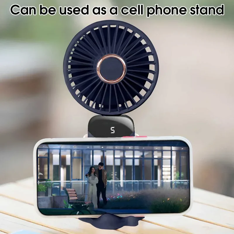 Handheld Mini Fan Foldable Portable USB Charging Neck Fan 1200mAh 5 Speed Settings Suitable for Home and Outdoor Use
