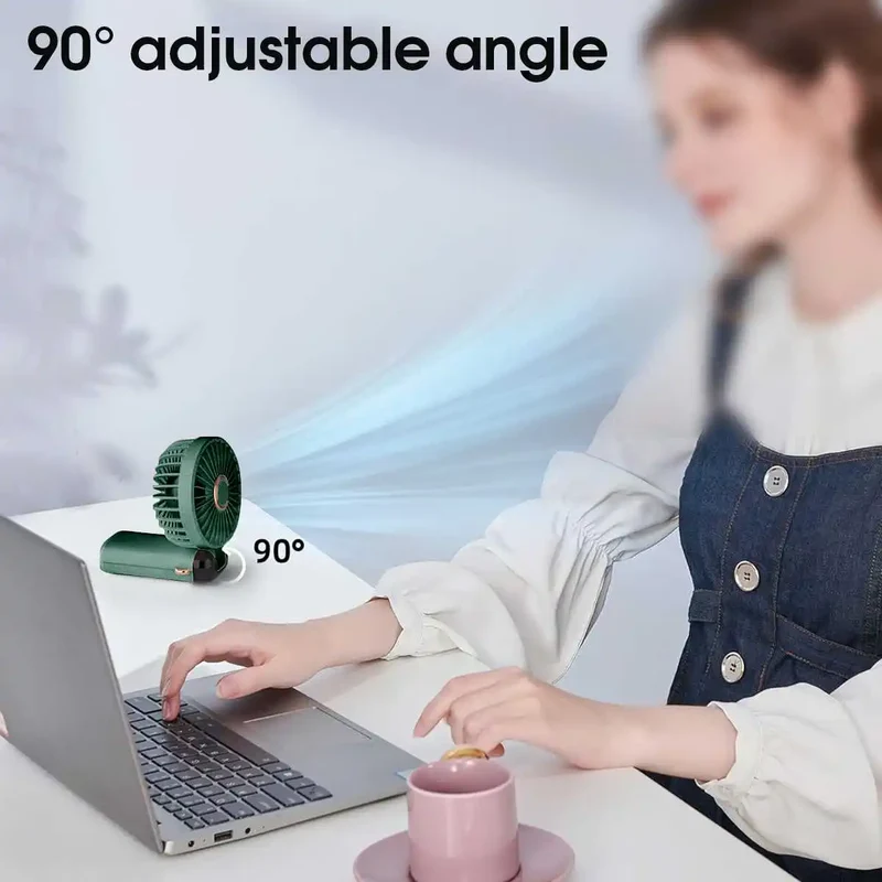 Handheld Mini Fan Foldable Portable USB Charging Neck Fan 1200mAh 5 Speed Settings Suitable for Home and Outdoor Use