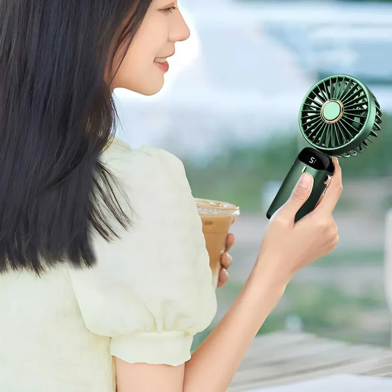 Handheld Mini Fan Foldable Portable USB Charging Neck Fan 1200mAh 5 Speed Settings Suitable for Home and Outdoor Use