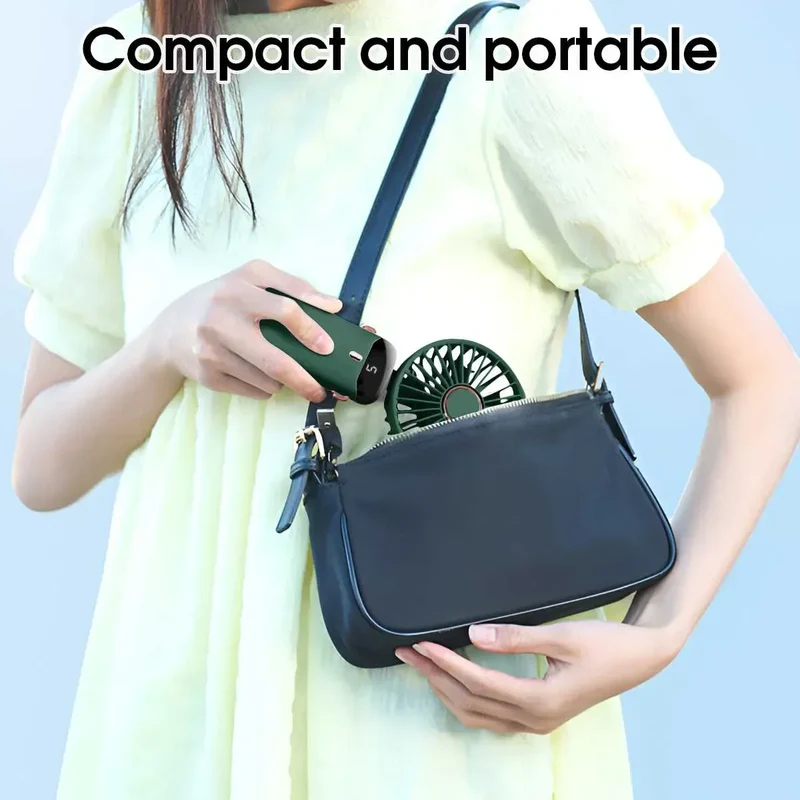 Handheld Mini Fan Foldable Portable USB Charging Neck Fan 1200mAh 5 Speed Settings Suitable for Home and Outdoor Use