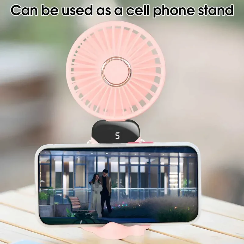 Handheld Mini Fan Foldable Portable USB Charging Neck Fan 1200mAh 5 Speed Settings Suitable for Home and Outdoor Use