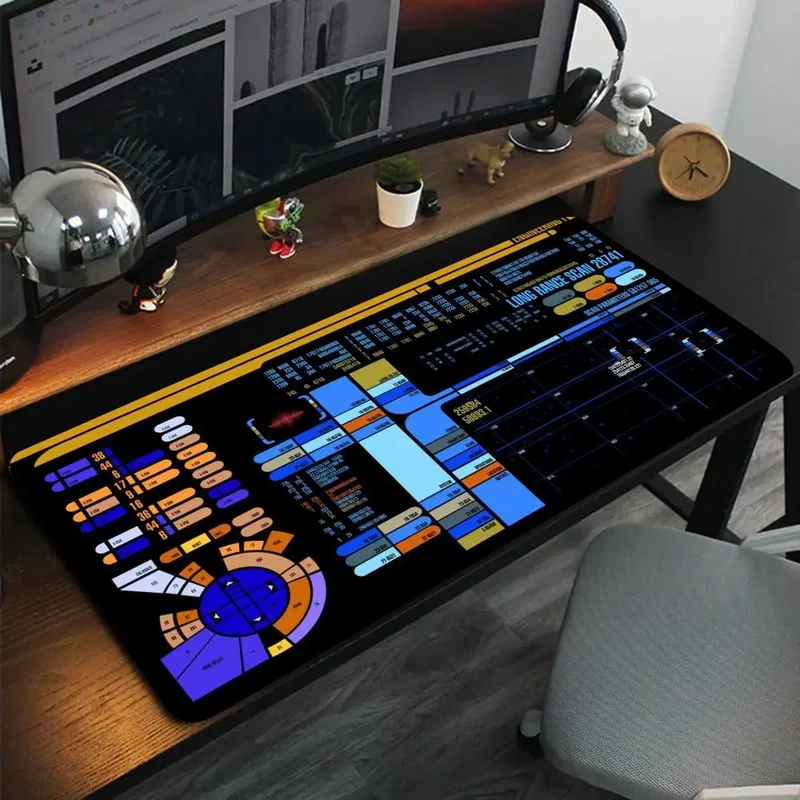 Starship Blueprint Pad Desk Pad Mouse Pad Gamer Computer Cabinet Star Trek Game Office Keyboard Animation XXL Large Desk Pad