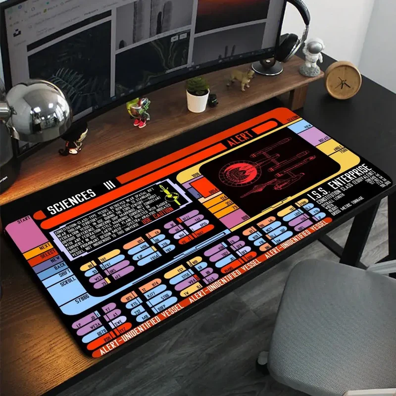 Starship Blueprint Pad Desk Pad Mouse Pad Gamer Computer Cabinet Star Trek Game Office Keyboard Animation XXL Large Desk Pad