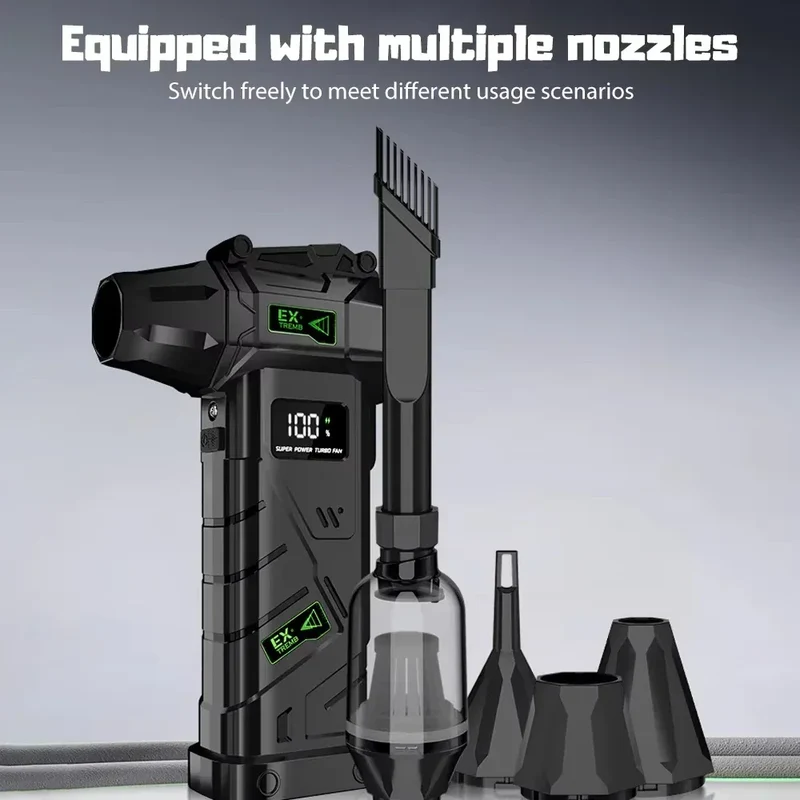 New Powerful Violent Fan 990000RPM Turbo Air Blower 380G Thrust High Speed Brushless Turbo Jet Blower With LED Lighting