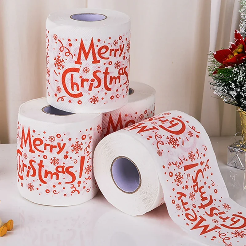 Merry Christmas Toilet Roll Paper Home Santa Claus Bath Toilet Roll Paper Christmas Supplies Xmas Tissue Roll Home New Year
