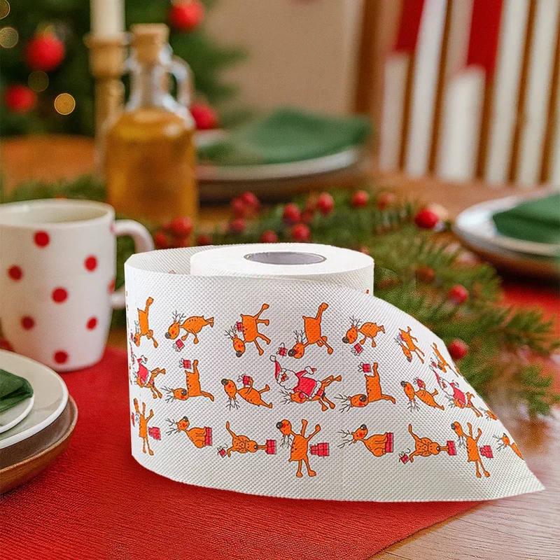 Merry Christmas Toilet Roll Paper Home Santa Claus Bath Toilet Roll Paper Christmas Supplies Xmas Tissue Roll Home New Year