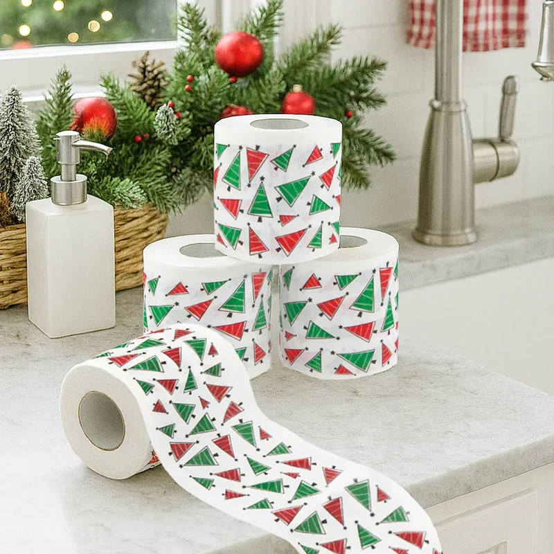 Merry Christmas Toilet Roll Paper Home Santa Claus Bath Toilet Roll Paper Christmas Supplies Xmas Tissue Roll Home New Year