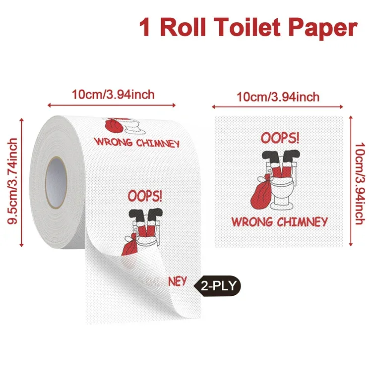 Merry Christmas Toilet Roll Paper Home Santa Claus Bath Toilet Roll Paper Christmas Supplies Xmas Tissue Roll Home New Year
