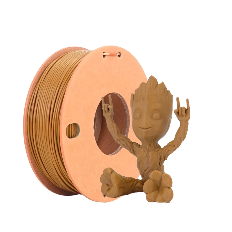 Likesilk Imitation Wood Color PLA F 3D Printing Filament 1.75mm Dimensional Accuracy +/- 0.02 mm, PLA F 0.25KG （Teak Color