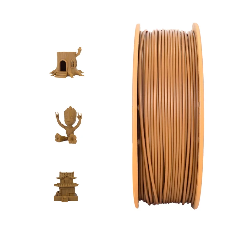 Likesilk Imitation Wood Color PLA F 3D Printing Filament 1.75mm Dimensional Accuracy +/- 0.02 mm, PLA F 0.25KG （Teak Color