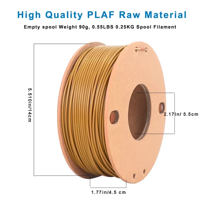Likesilk Imitation Wood Color PLA F 3D Printing Filament 1.75mm Dimensional Accuracy +/- 0.02 mm, PLA F 0.25KG （Teak Color
