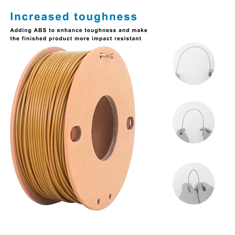 Likesilk Imitation Wood Color PLA F 3D Printing Filament 1.75mm Dimensional Accuracy +/- 0.02 mm, PLA F 0.25KG （Teak Color
