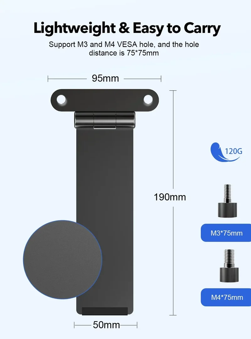 EVICIV Adjustable Monitor Stand VESA 75*75mm Mount Desk Support Holder for 7 - 17.3 Inch M3/M4 Portable Monitor Kickstand
