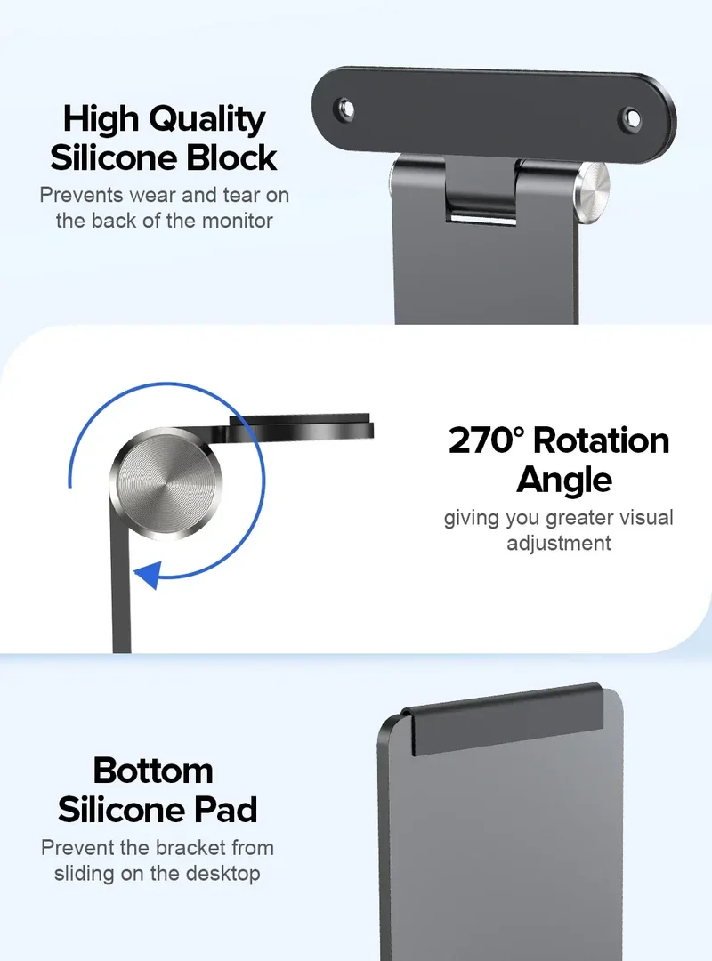 EVICIV Adjustable Monitor Stand VESA 75*75mm Mount Desk Support Holder for 7 - 17.3 Inch M3/M4 Portable Monitor Kickstand