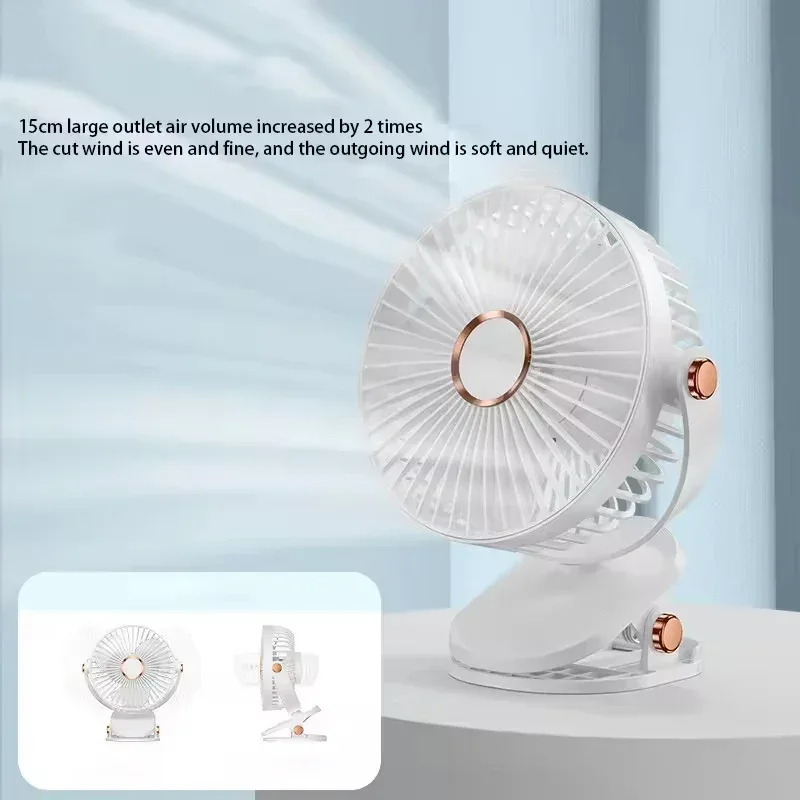Xiaomi 2025 Clip-on Fan 8000mah 5 Speed Quiet Rechargeable Desktop Air Circulator Wireless Fan With LED Light For Office