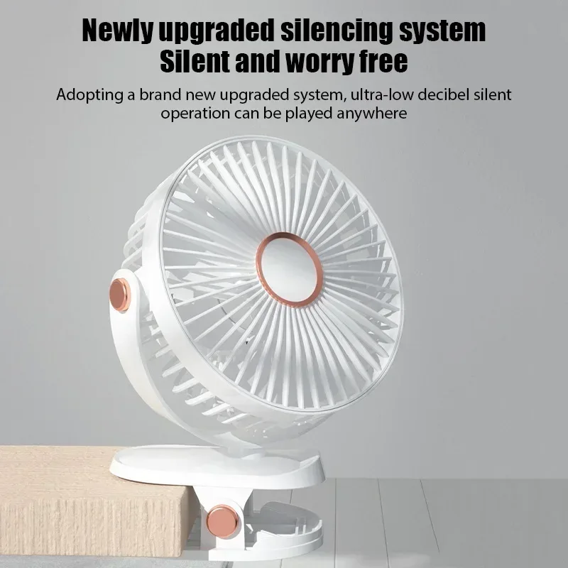 Xiaomi 2025 Clip-on Fan 8000mah 5 Speed Quiet Rechargeable Desktop Air Circulator Wireless Fan With LED Light For Office