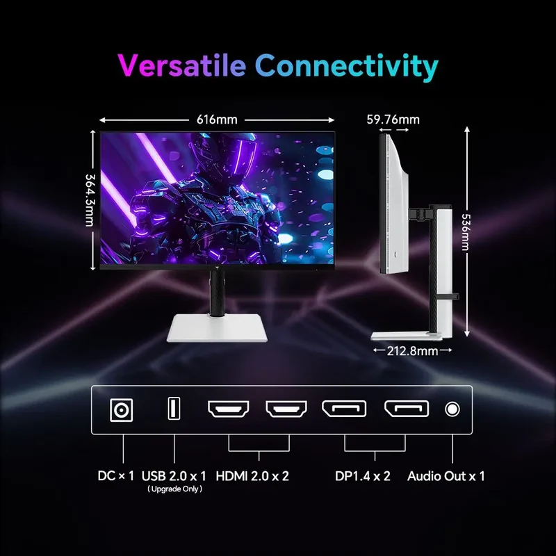 KTC H27T6 Flat Fast IPS QHD 2560*1440 @ 200Hz Overdrive to 210Hz, 1Ms GTG Response Time, 450 cd/nationwide, 27 "2K Gaming Monitor Dual Speakers flexible Stand VESA Mount, Advanced Adaptive Sync & HDR400 Supported
