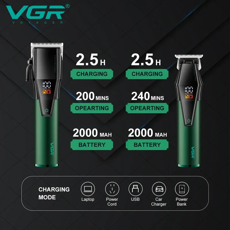 VGR Hair Trimmer Professional Barber Haircut Machine Adjustable Hair Clipper Cordless Hair Cutting Machine Trimmer for Men V-677