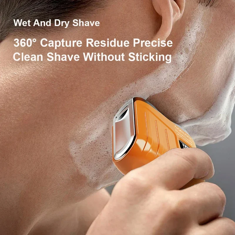 Electric Shaver Men Beard Trimmer Wet Dry Use Dual Blades Razor USB Rechargeable Mini Portable Face Beard Shaver For Home Travel