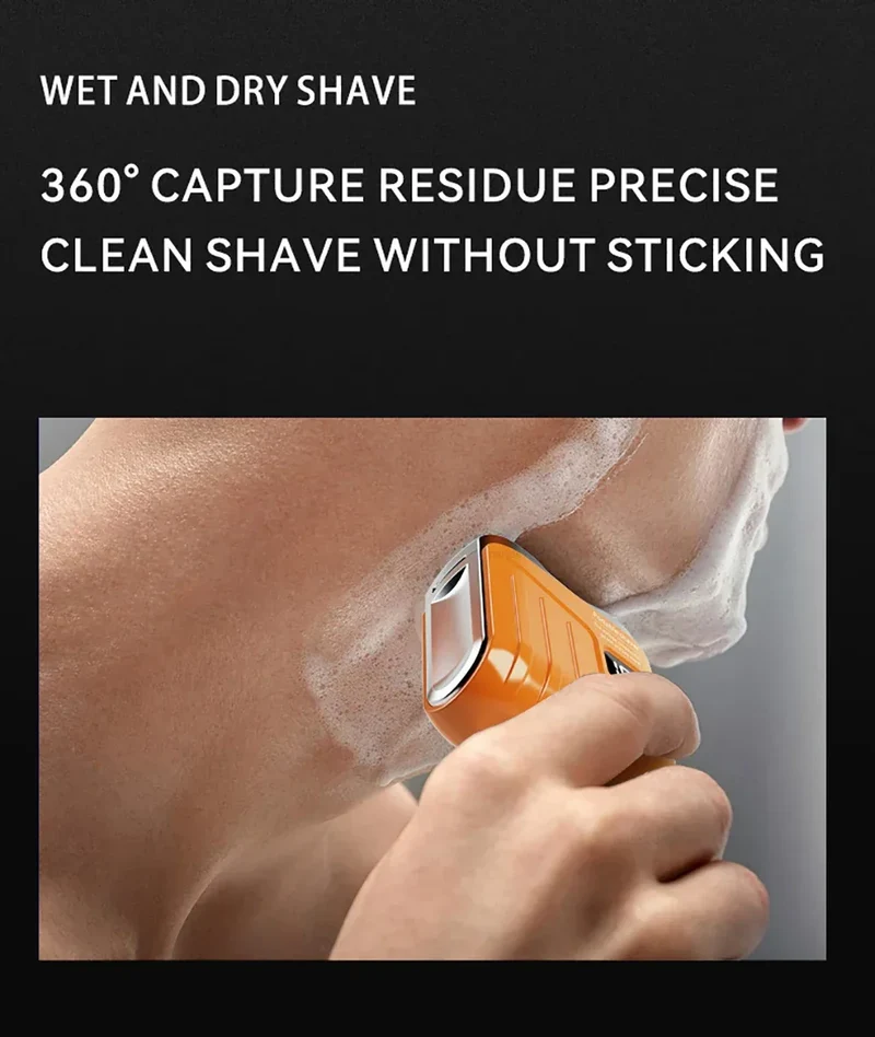 Electric Shaver Men Beard Trimmer Wet Dry Use Dual Blades Razor USB Rechargeable Mini Portable Face Beard Shaver For Home Travel