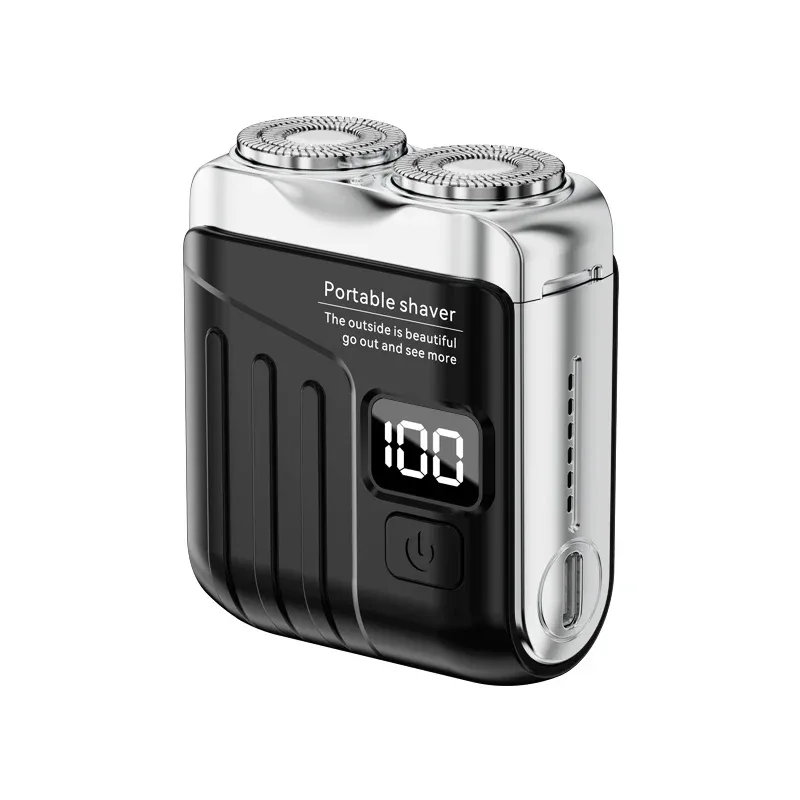 Electric Shaver Men Beard Trimmer Wet Dry Use Dual Blades Razor USB Rechargeable Mini Portable Face Beard Shaver For Home Travel