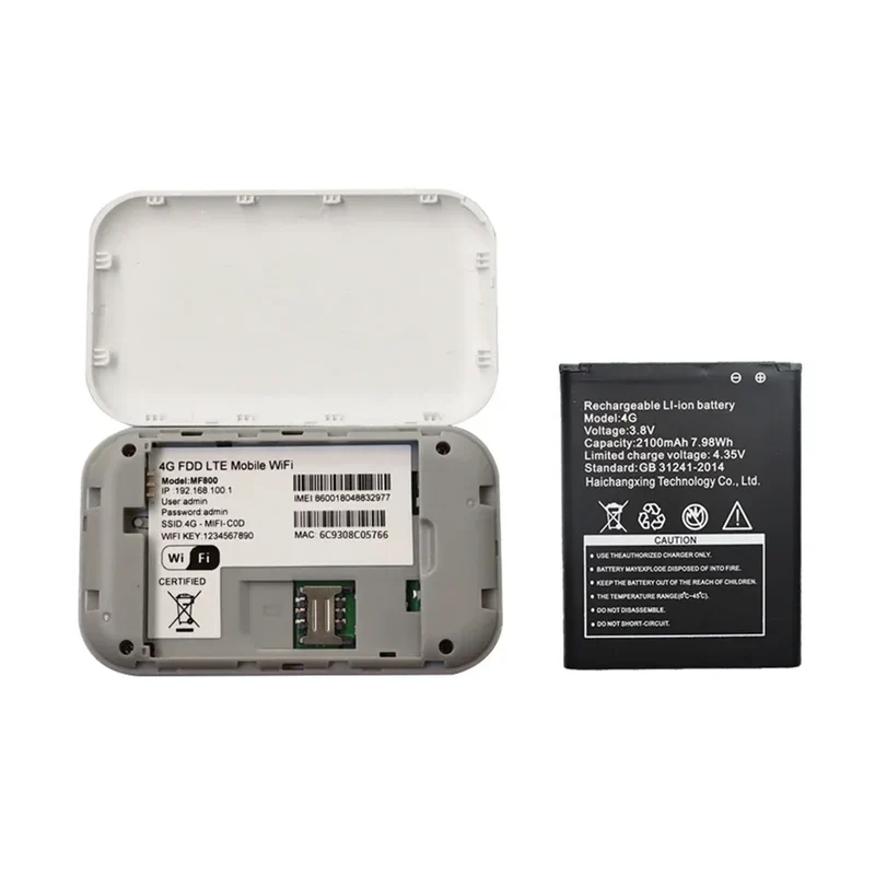 4G Lte Router Wireless Wifi 2100mAh Mobile Hotspot with SIM Card Slot Hotspot Pocket WIFI 150mbps for Outdoor Home Office Travel