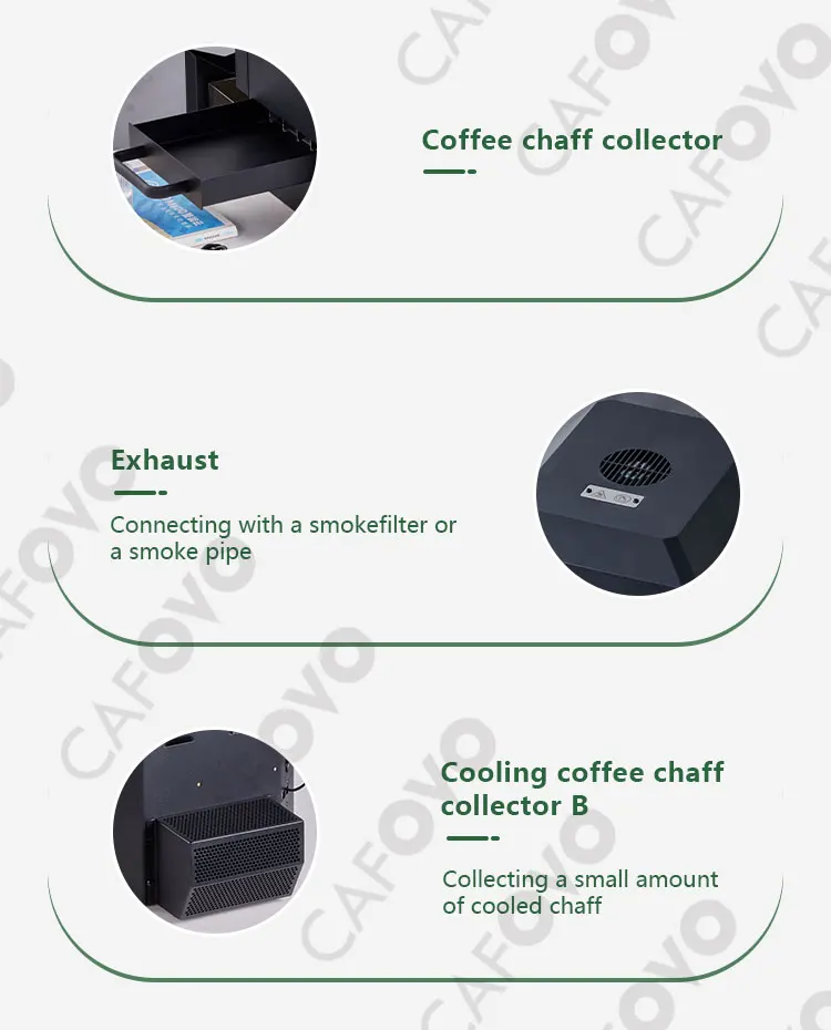 CAFOVO RE-1 Electric Coffee Bean Roaster Commercial Roaster Automatic Roasting Machine with 3 Baking Curve Grain Dryer 110-220V