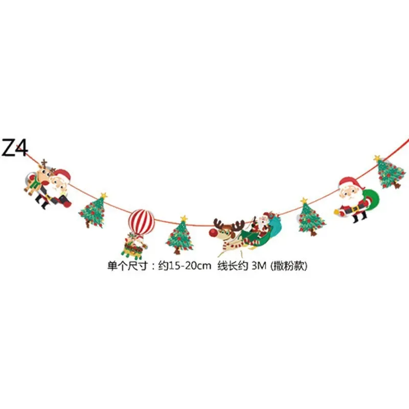 Christmas Banner Tree Ornaments Merry Decoration for Home 2025 Santa Claus Pendant Xmas Gifts New Year 2026 Flag Party Pulling