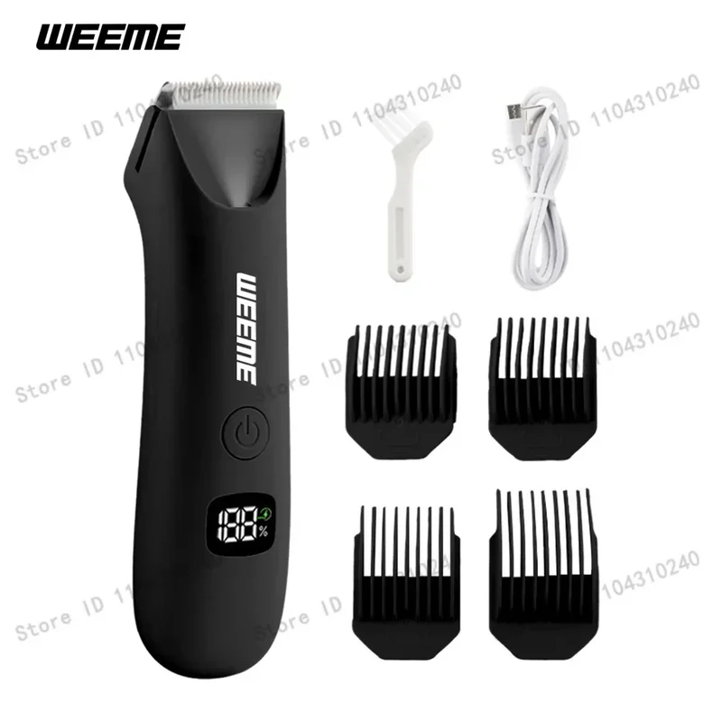 Body Hair & Pubic Hair Trimmer for Men & Women, Painless Electric Body & Bikini Shaver | Waterproof, Type-C Rechargeable Razor