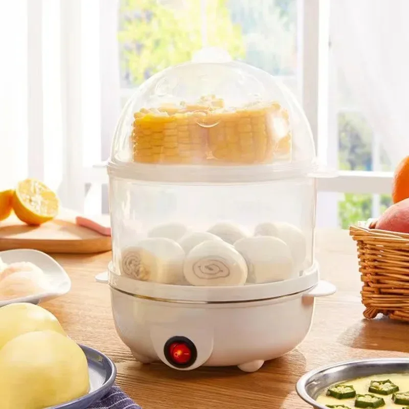 Egg Cooker Multifunctional Electric Egg Boiler Double Layers Egg Cooker Mini Steamer Poacher Kitchen Cooking Breakfast Machine