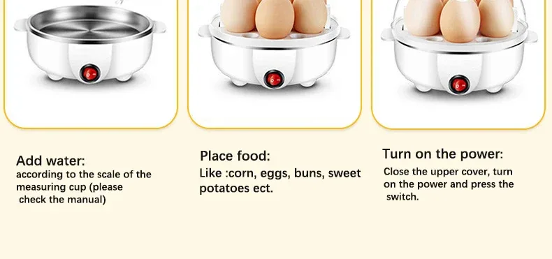 Egg Cooker Multifunctional Electric Egg Boiler Double Layers Egg Cooker Mini Steamer Poacher Kitchen Cooking Breakfast Machine