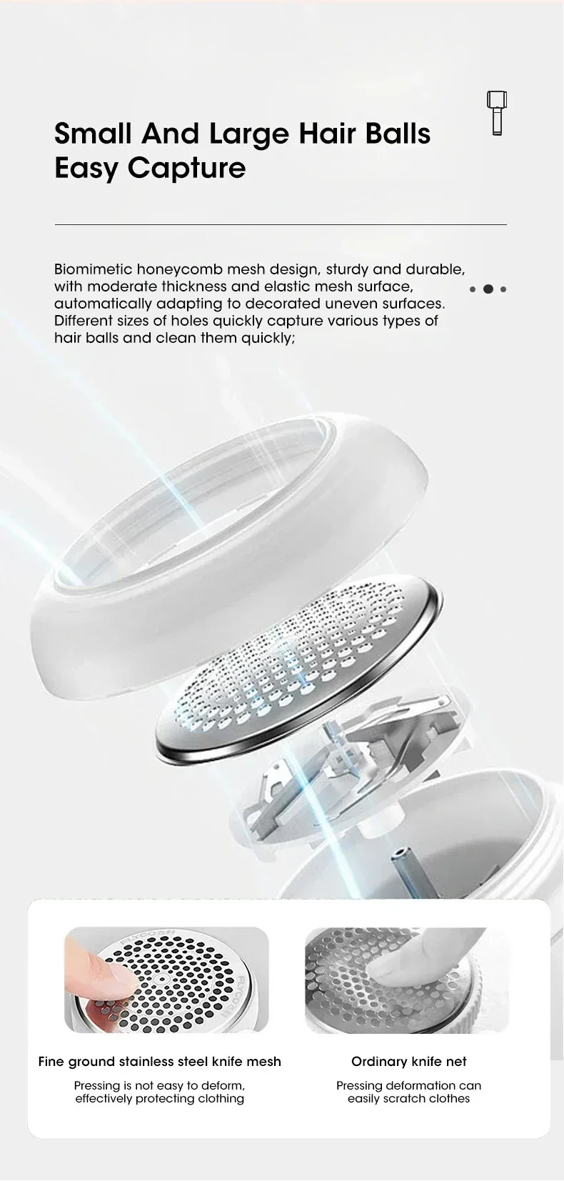 HOMEFISH Lint Remover for Clothing Electric Pellet Fluff Remover Rechargeable Fabric HairBall Shaver Removes Lint from Clothes