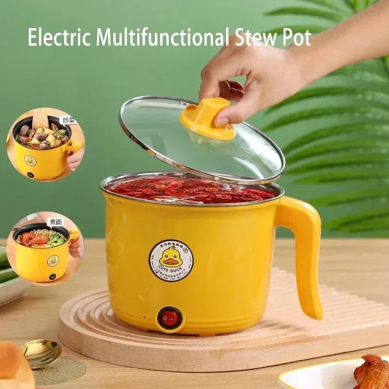 1.8L Non-stick Electric Hot Pot - Multifunctional Easy Clean Kitchen Appliance for Safe Cooking for 1-2 People Dorm Students