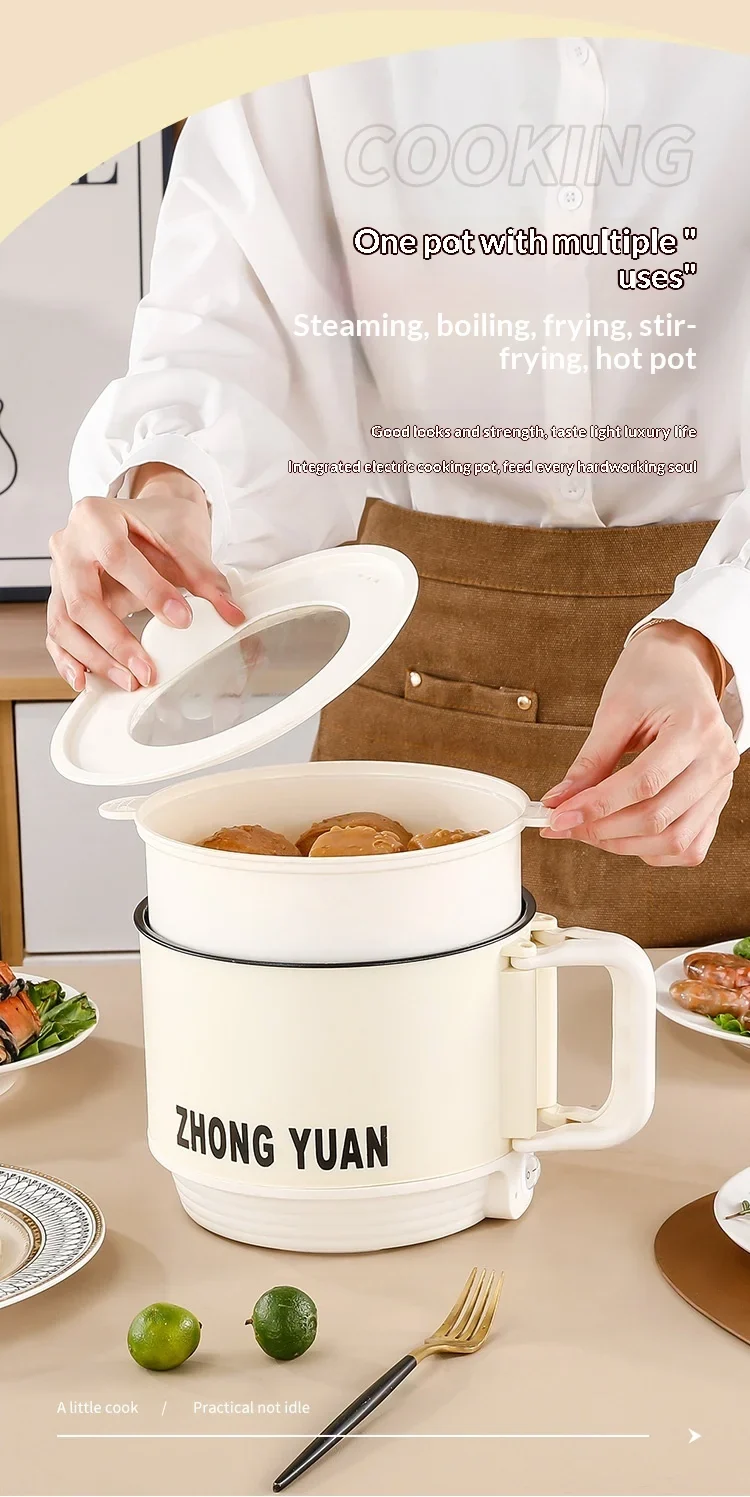 Folding Electric Pot Multifunctional Mini Cooker 15L Portable for Instant Noodles Dormitory Travel Fast Heating Auto Shut Off