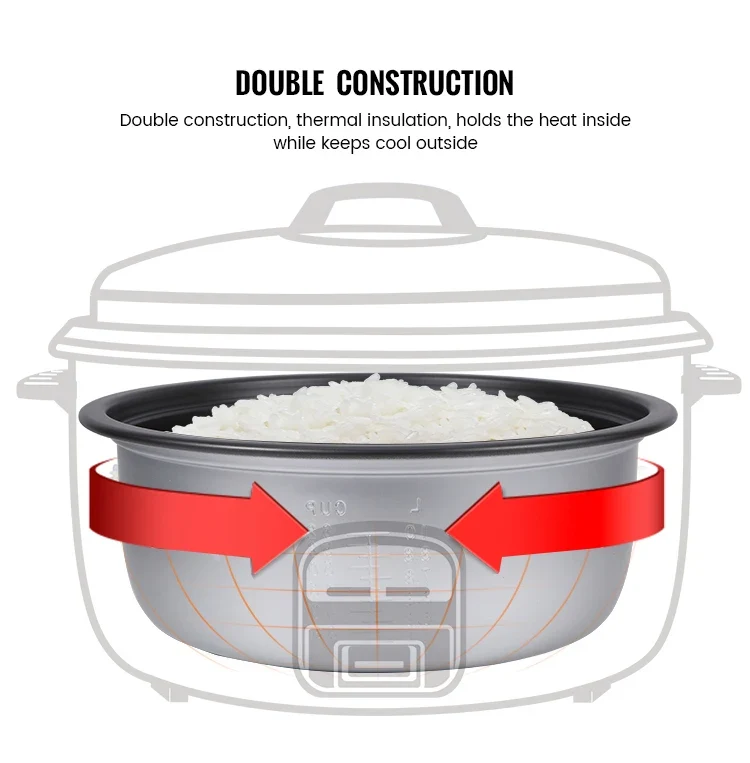 10L Large 60-Cup Commercial Automatic Non-Stick Electric Drum Rice Cooker For Hotels Restaurants Kitchen