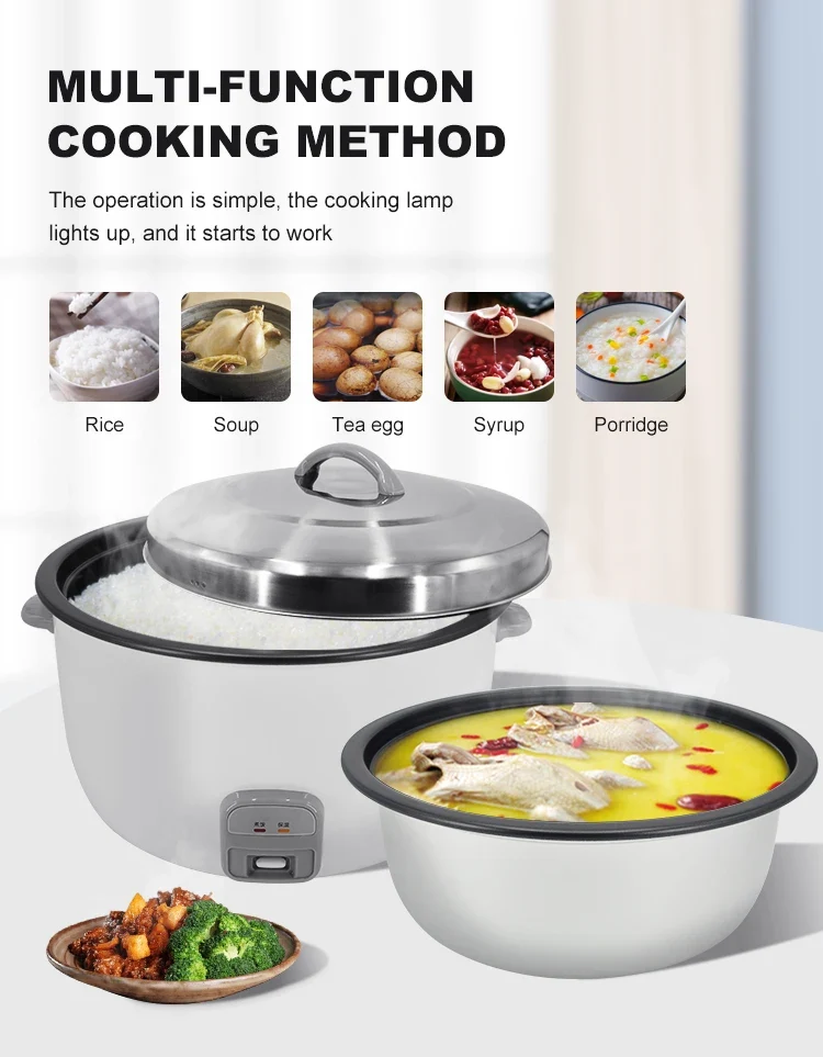 10L Large 60-Cup Commercial Automatic Non-Stick Electric Drum Rice Cooker For Hotels Restaurants Kitchen