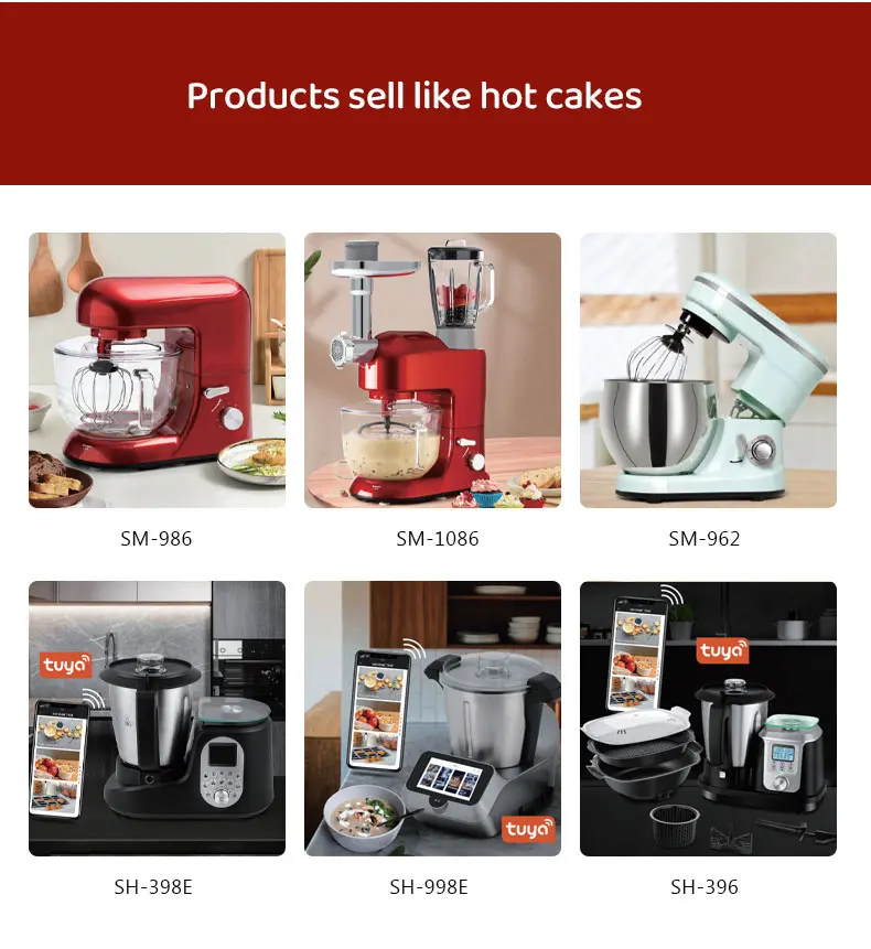 Household Stand Mixer Kitchen Machine High Power Capacity 2200W 10L Cake Bread Dough Mixer Planetary Food Mixer