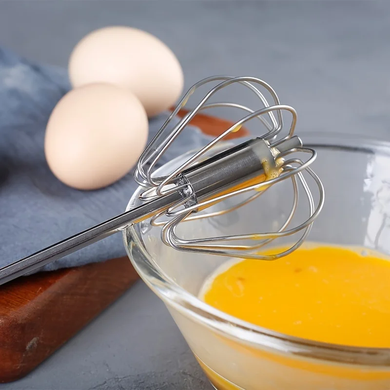 Stainless Steel Egg Beater Durable Semi-Automatic Mixer for Effortless Egg Cream Mixing Stirring and Beating for Kitchen Baking