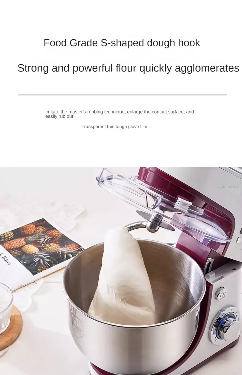 Desktop Egg Beater Electric Household Baking Chef Machine Cream Beater Small Mixing and Noodle Cover Commercial Stand Mixer