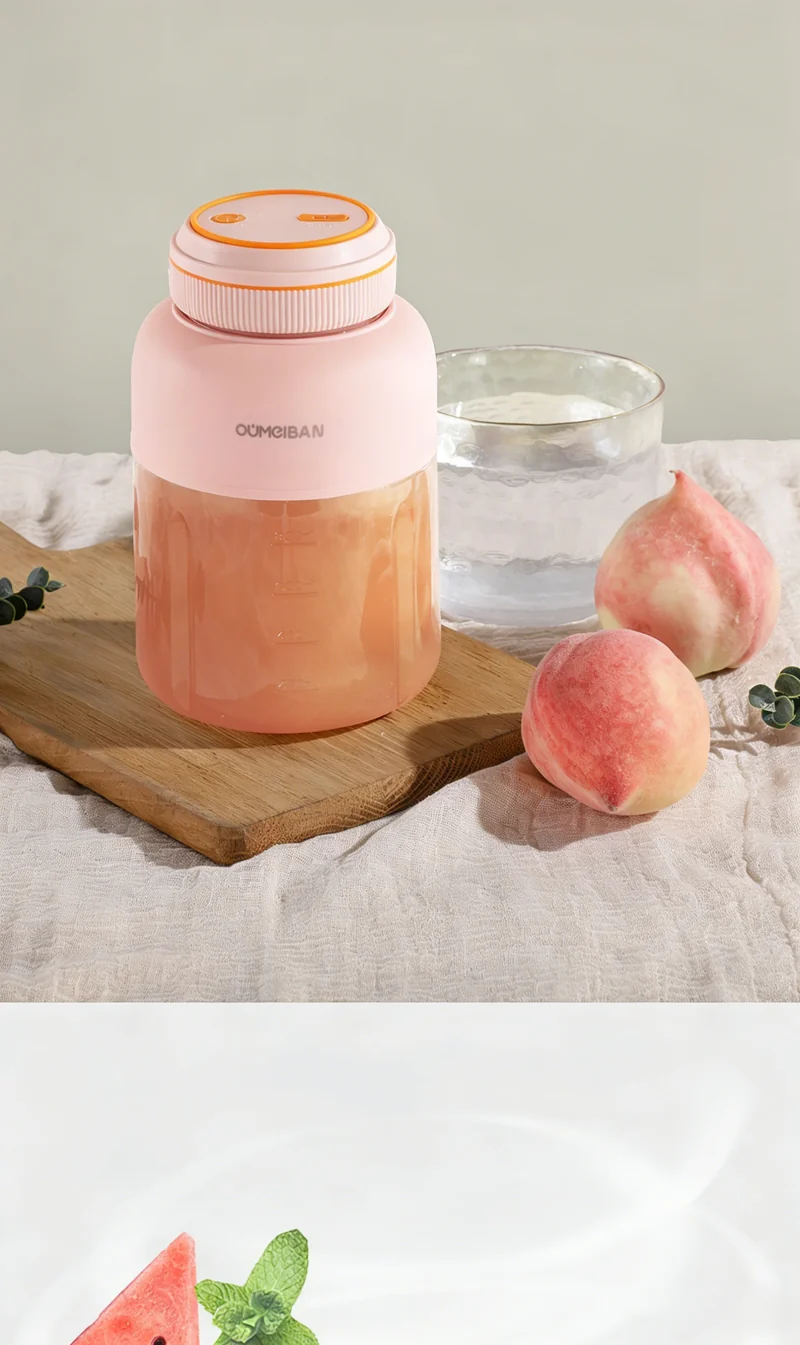 High Aesthetic 1300ml Large Capacity USB Rechargeable Portable Blender Juicer, Kitchen Fruit Juicer, Food Prep