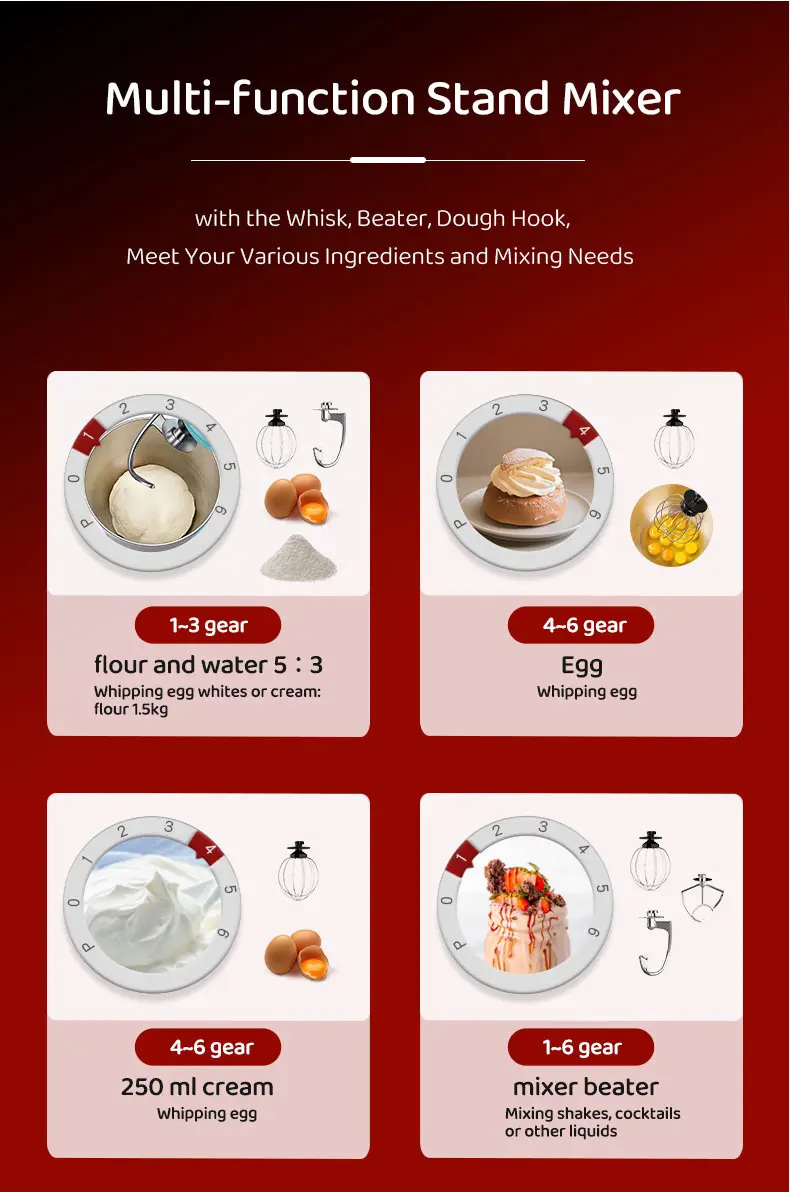 Household Stand Mixer High Power Capacity 2200W 10L Cake Bread Dough Mixer Planetary Electric Home Kitchen Appliance Food Mixer