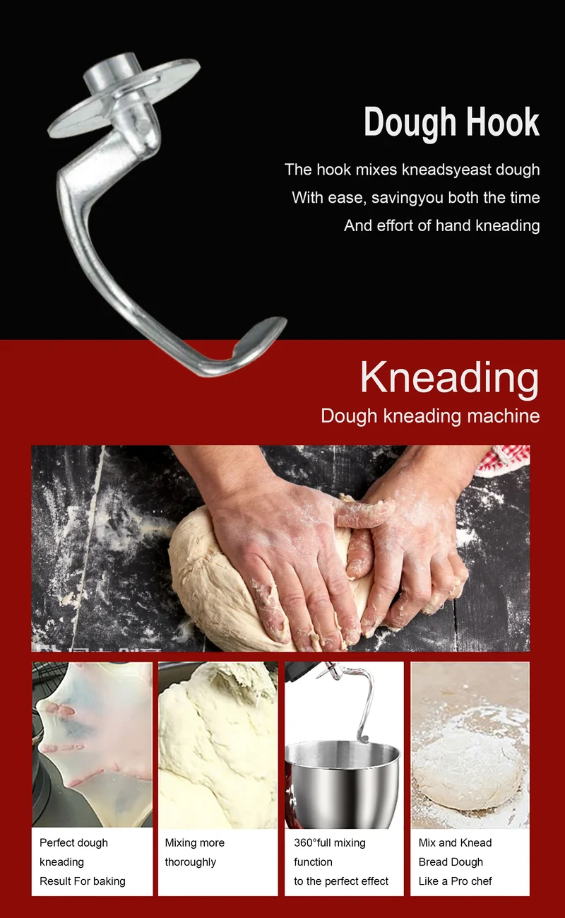 12L Stand Mixer Kitchen Aid Food Blender Cream Whisk Cake Dough Mixers With Bowl Stainless Steel Chef Machine Charm Sonifer