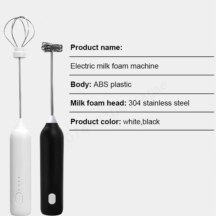 Electric Milk Frother 2 In 1 Rechargeable Blender Stainless Steel 3 Speeds Coffee Mixer Egg Beater Handheld Foam Maker Tools
