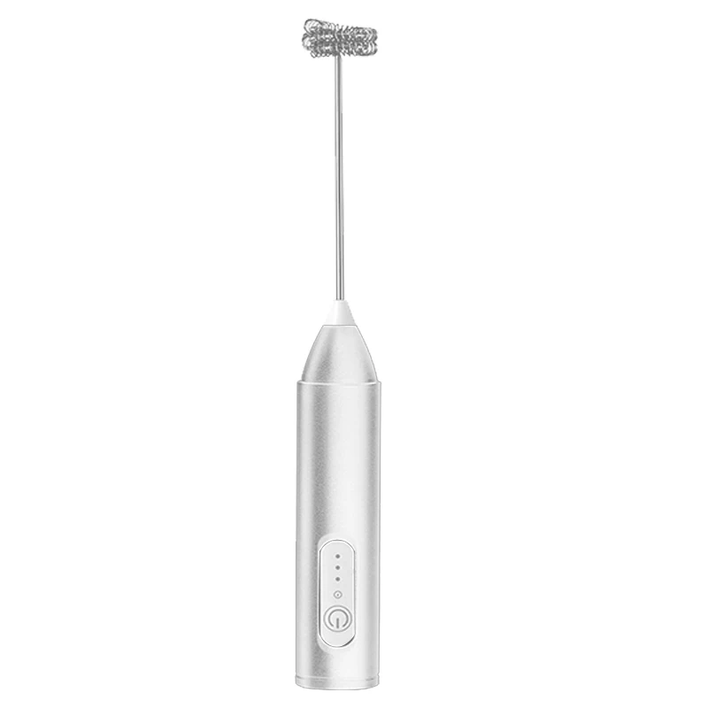 Electric Milk Frother 2 In 1 Rechargeable Blender Stainless Steel 3 Speeds Coffee Mixer Egg Beater Handheld Foam Maker Tools