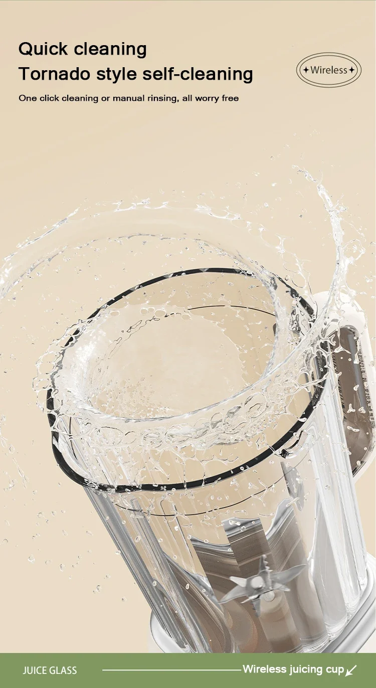 Portable Blender Cup 600ML Mini Juicer Mixer/3000mAh USB Rechargeable/10-Blade Powerful Motor For Smoothies/Vegetables